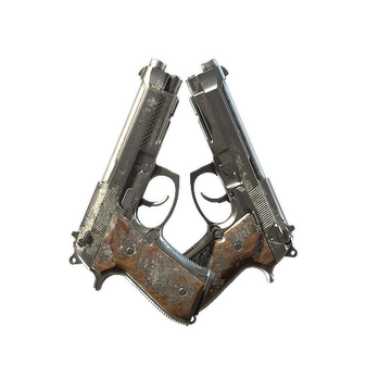 Dual Berettas | Silver Pour (Battle-Scarred)